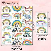 Load image into Gallery viewer, 120 Pcs Thank You Mini Candy Bar Wrappers Cartoon Rainbow Balloon Clou