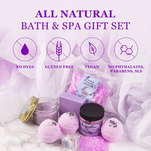 Load image into Gallery viewer, Lavender Spa Gift Set for Women Organic Home Spa Bath Basket Handmade