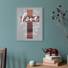 Load image into Gallery viewer, (2 pack) Crystal Art Gallery Love Cross and Florals Typographic Wood W