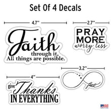 Load image into Gallery viewer, Religious Sayings Vinyl Car Sticker Brand NEW 4 Decals Faith, Pray, Gi