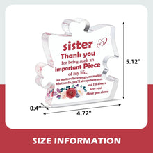 Load image into Gallery viewer, Youersen Sister Birthday Gift, Puzzle-Shaped Plaque for Thanksgiving,