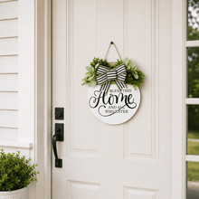 Load image into Gallery viewer, Door Sign Farmhouse Porch Décor Rustic Door Hanger for Front Door Wre