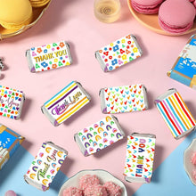 Load image into Gallery viewer, 120 Pcs Thank You Mini Candy Bar Wrappers Rainbow Circle Flower Dot Ch