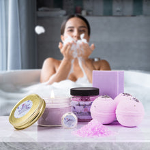 Load image into Gallery viewer, Lavender Spa Gift Set for Women Organic Home Spa Bath Basket Handmade