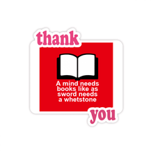 Load image into Gallery viewer, mind books whetst Thank You Stickers Quote Grateful