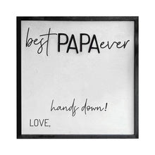 Load image into Gallery viewer, siubich Custom Best Dad Ever Hands Down Sign Plaque Personalized Fathe